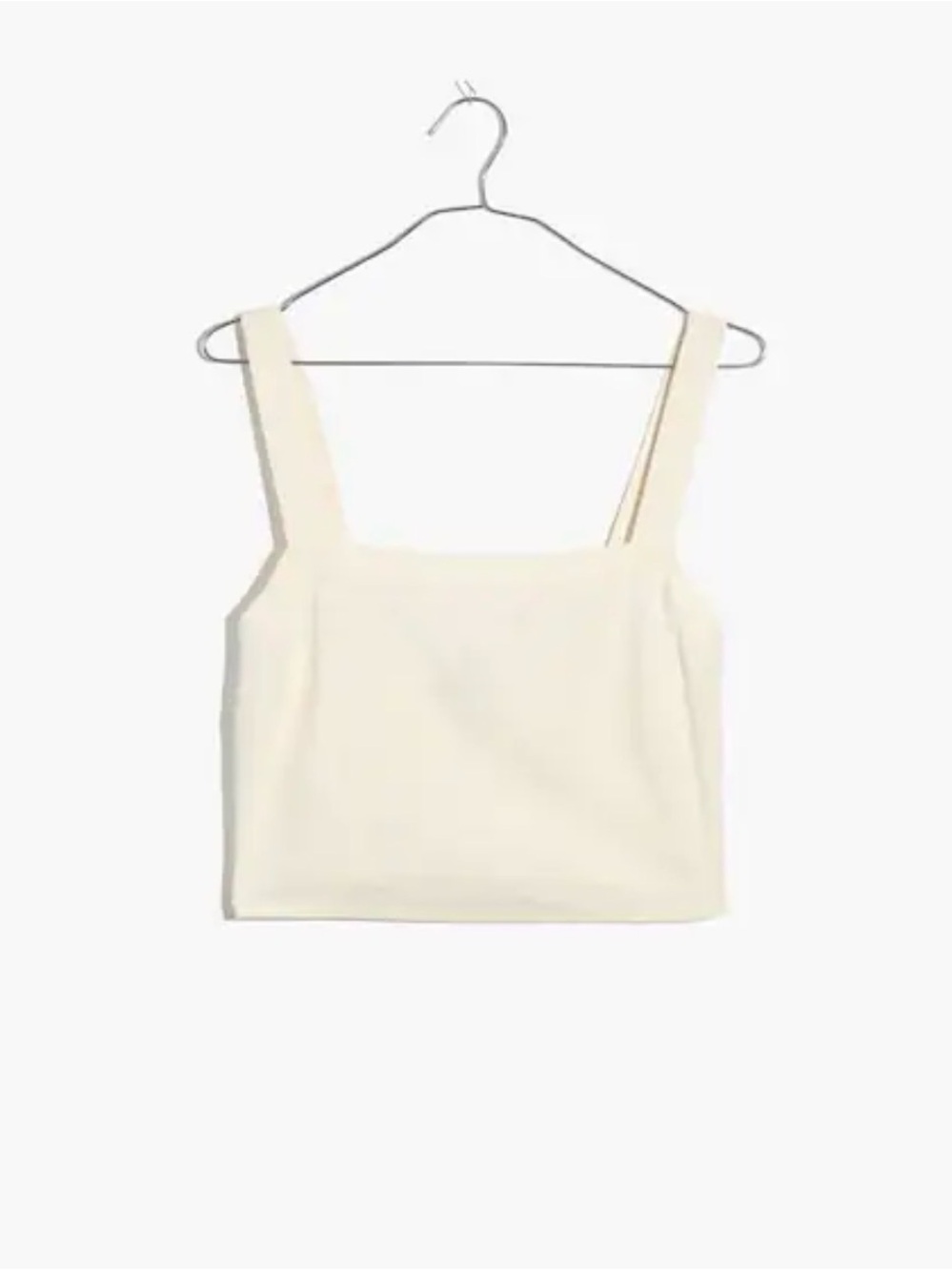 Madewell Abbie Linen Blend Square-Neck Cropped Tank